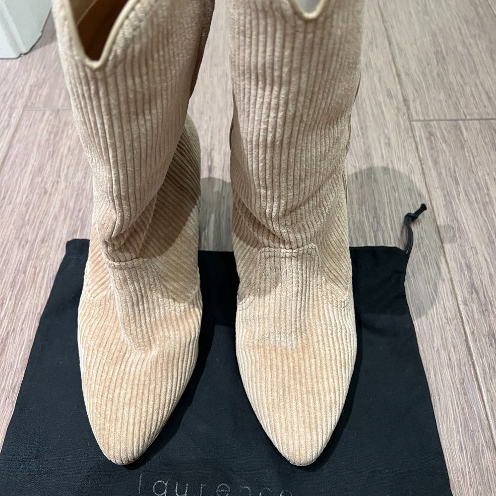 Laurence Dacade Beige Corduroy Heeled Boots - Picture 7 of 14